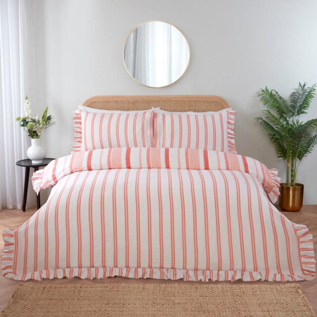 Cotton Blend Striped Duvet Cover Set