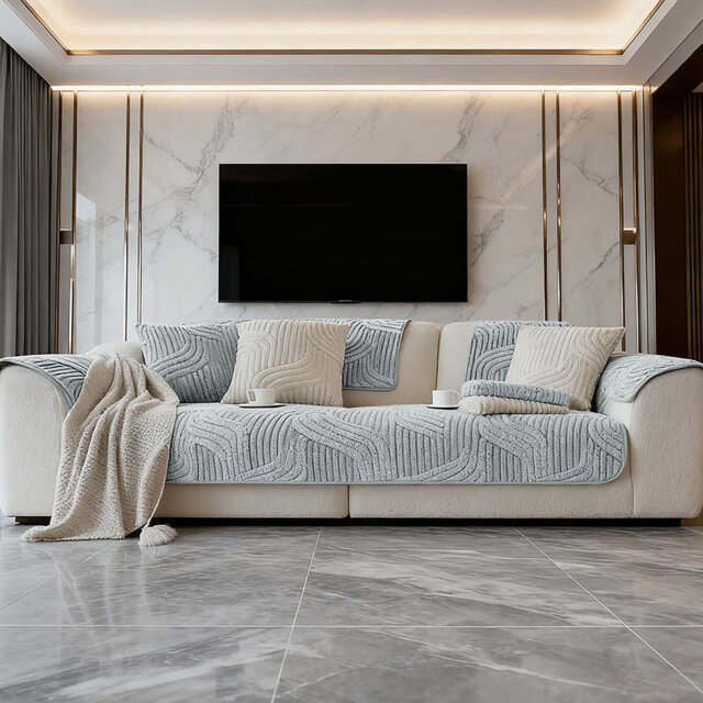 Non-Slip Sofa Cover in Durable Polyester