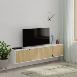 Spark TV Unit Wall-Mounted Storage for TVs Up to 78 Inches Contemporary Design