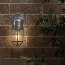 Silver 25cm H Outdoor Barn Light