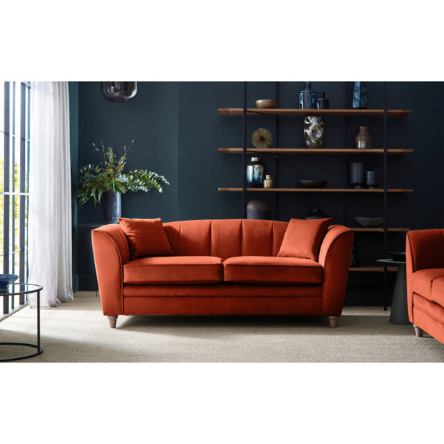 Laverton 3 Seater Velvet Flared Arm Sofa