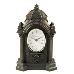 Traditional Analogue Resin Quartz Movement / Crystal Tabletop Clock in Bronze