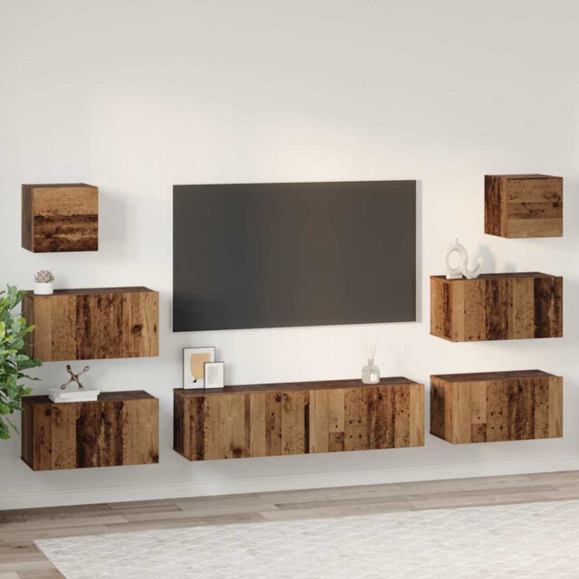 TV Cabinet Set Wall-Mounted 8 Pcs 60 X 30 X 30 Cm