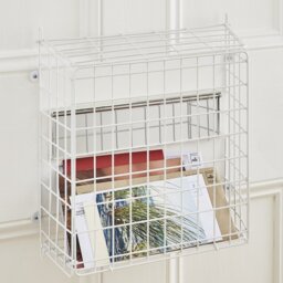 Letter Box Mail Catcher Metal Basket Wooden Doors Only