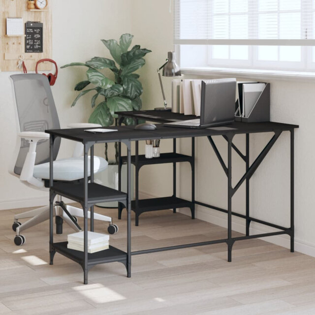 Aahad L-Shaped Metal Base Writing Desk