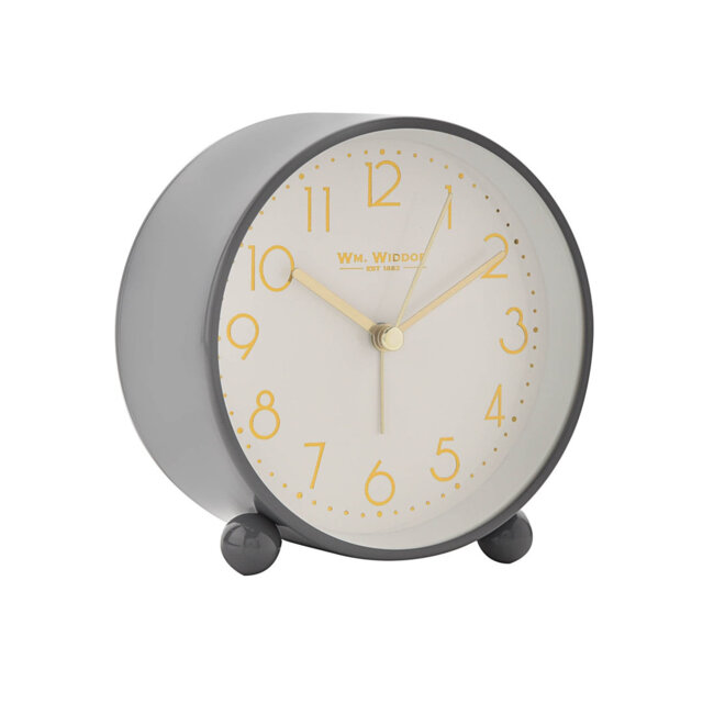 William Modern Analog Metal Quartz Alarm Tabletop Clock