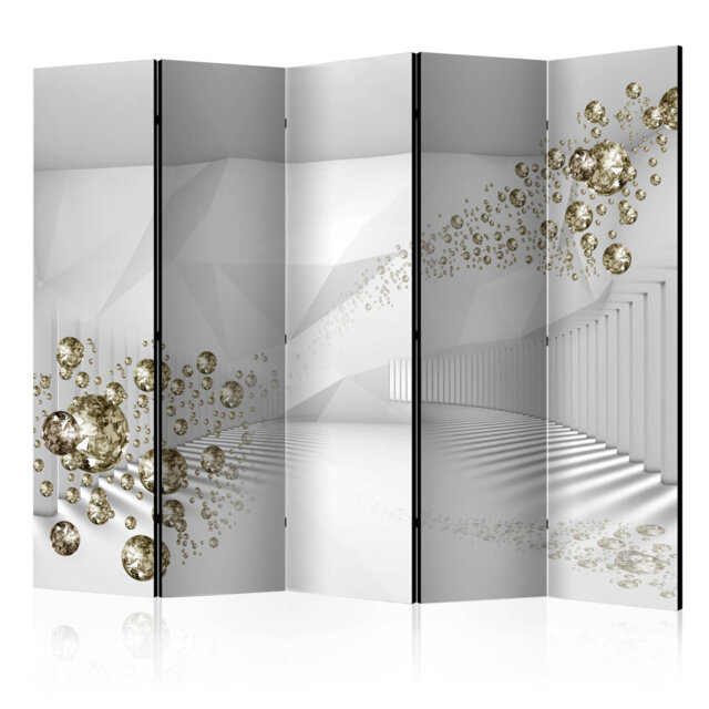 225cm W x 172cm H 5 - Panel Wood Folding Room Divider