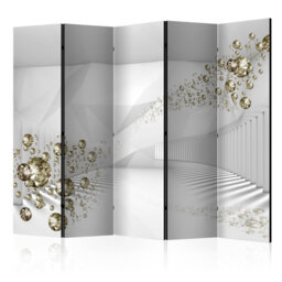 225cm W x 172cm H 5 - Panel Wood Folding Room Divider
