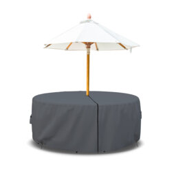 Heavy Duty Multipurpose Waterproof Outdoor Round Dining Table & Chair Set Cover with Umbrella Hole