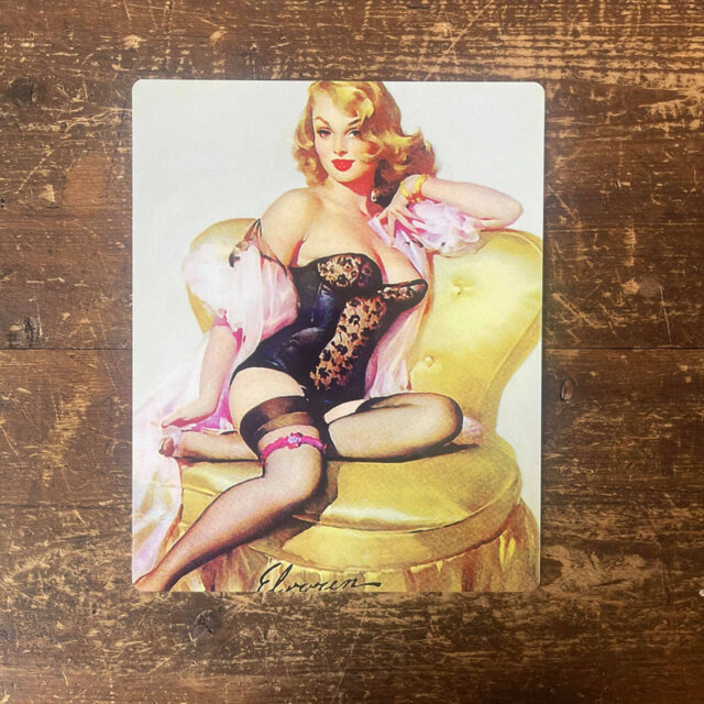 Pinup Girl Chair - Metal Pin Up Girl Wall Sign