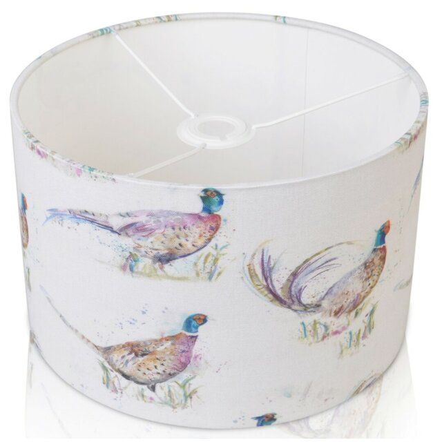 Cotton Drum Lamp Shade ( Screw On ) in White