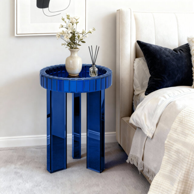 Round Glass Side Table With Tray Top Sofa Table