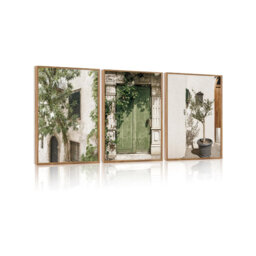 City Landscape Canvas Set Olive Tree Country Green 40 x 30 cm Wall Art