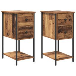 Bedside Cabinet 2 Pcs 32 X 42 X 70 Cm Engineered Wood