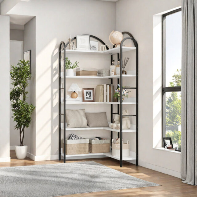 174cm H x 78.7cm W Metal Corner Bookcase