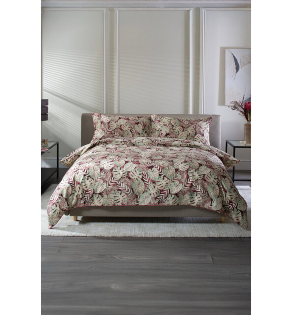 Japanese Tropical Garden Red 100% Cotton Duvet Cov Cotton Duvet Cover Set Set