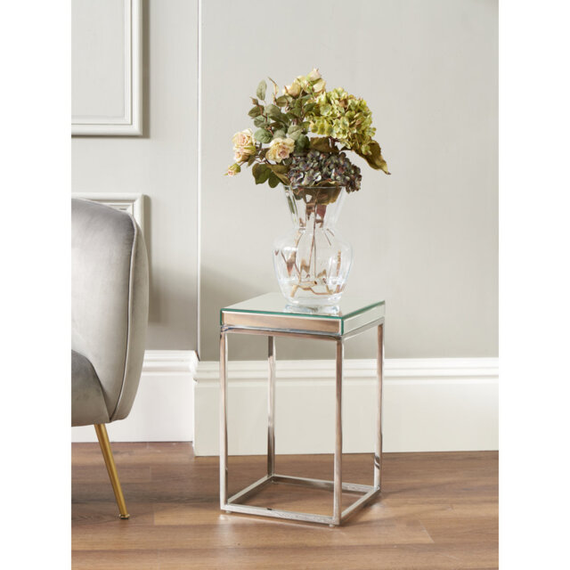 Siems Glass Top Frame End Table