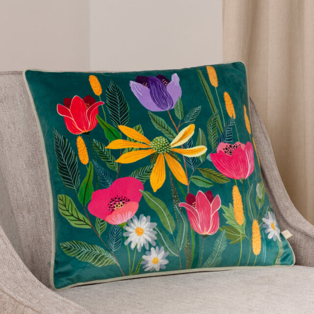 Floral Square Throw Cushion