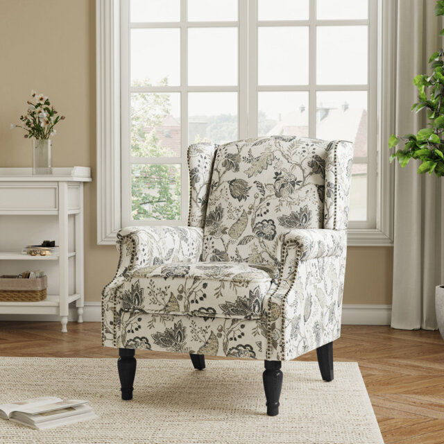 Upholstered Chenille Armchair
