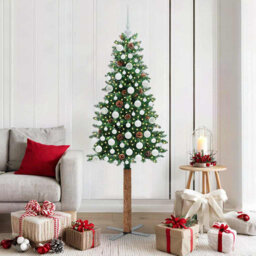 Slim Christmas Tree PVC and Solid Pine wood