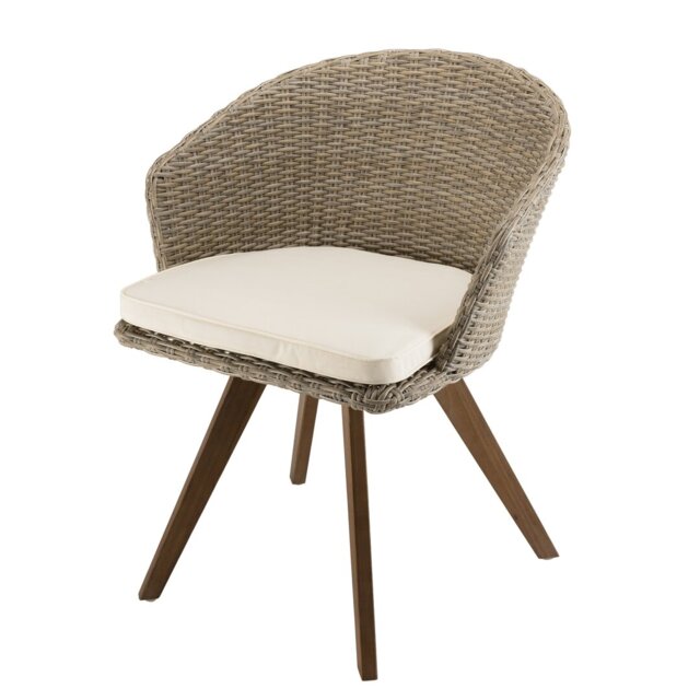 Amy-Jo Synthetic Rattan Garden Chair with Cushion