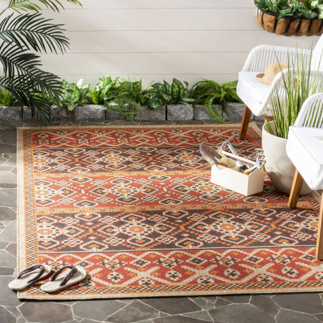 Ramsgate Looped Red/Chocolate Indoor/Outdoor Rug