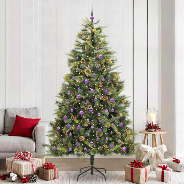 Artificial Hinged Christmas Tree with Cones