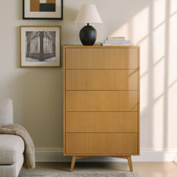 Solid Wood 76cm W 5 - Drawer Chest of Drawers