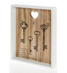 Solid + Manufactured Wood Wall Organizer with Key Hooks