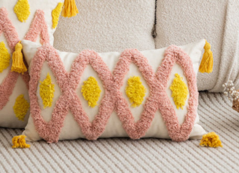 Geometric Multicolour Rectangular Lumbar Cushion Cover