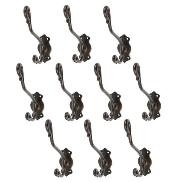 Hammer & Tongs - Curly Hat & Coat Hook - W40mm x H140mm - Black