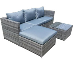 Wicker 3 - Person Garden Lounge Set with Cushions