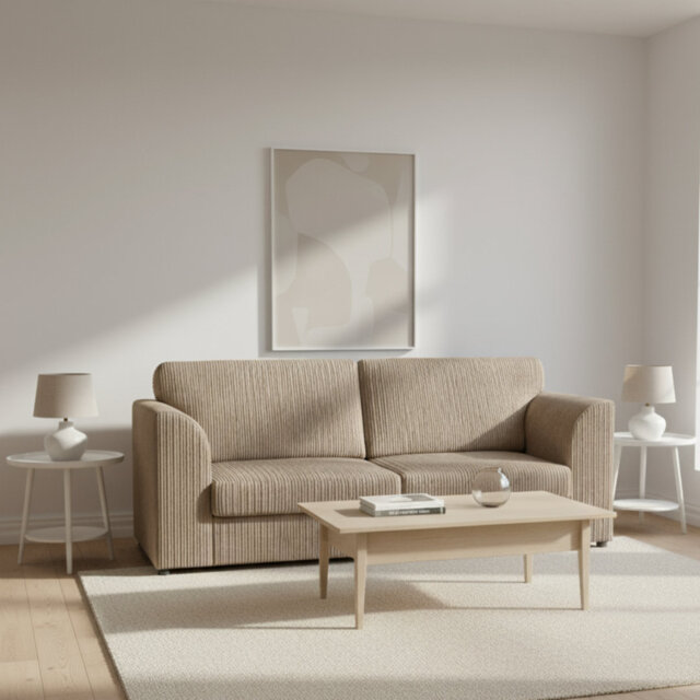 Jumbo Cord Sofa â High Back Sectional With Fixed Cushions & Deep Seating For  Living Room Comfort