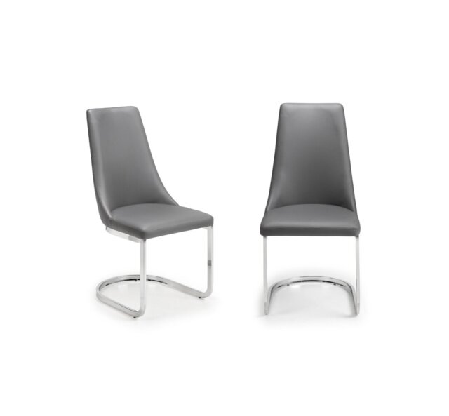 Wynnfield 47cm H Upholstered Metal Cantilever Chair in Grey