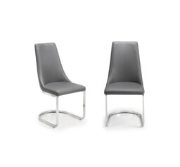 Wynnfield 47cm H Upholstered Metal Cantilever Chair in Grey