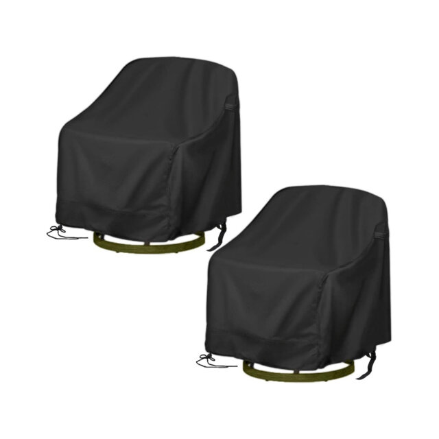 Outdoor Swivel Lounge Chair Cover, 2 Pack Waterproof Patio Chair Covers 77 x 87 x 97cm (Black)