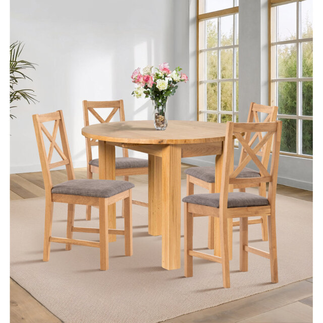 4 - Person Drop Leaf Solid Oak Dining Set