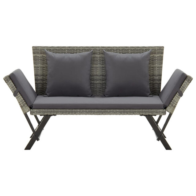 Garden Bench with Cushions 176 cm Poly Rattan Dining Seat