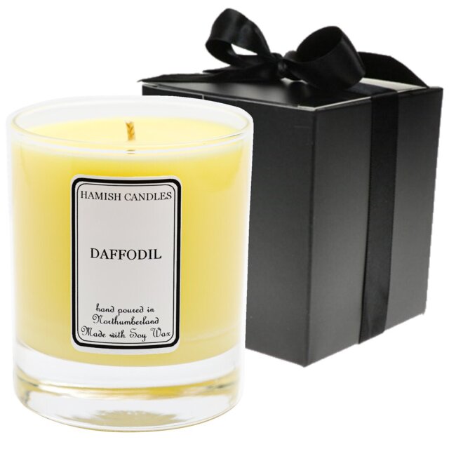 Daffodil Scented Jar Candle with Glass Holder