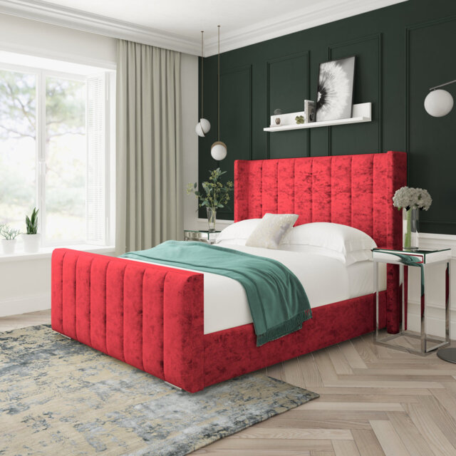 Aspen Crushed Velvet Upholstered Bed Frame