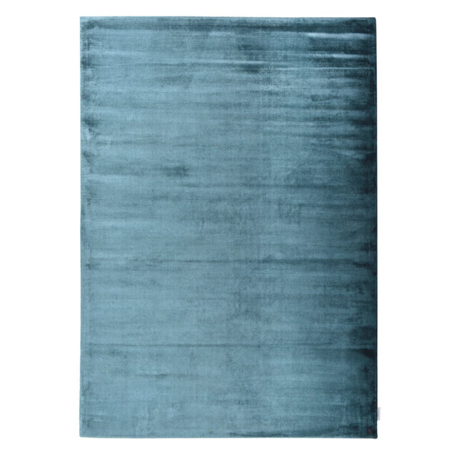 Shine Solid Colour Hand Woven Hand Loomed Teal Area Rug