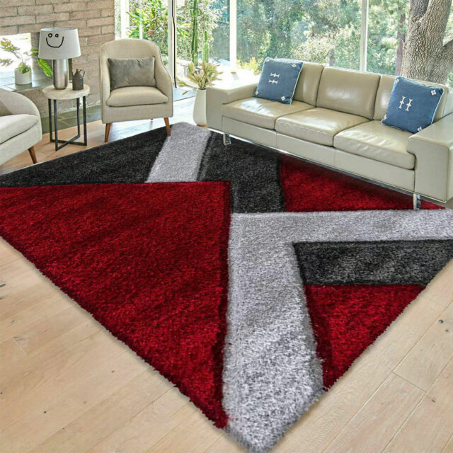 Modern 3D Shaggy Rugs Geometric Carved Design Large Area Rugs Soft Thick Fluffy Rug For Living Room Bedroom Small Floor Mats