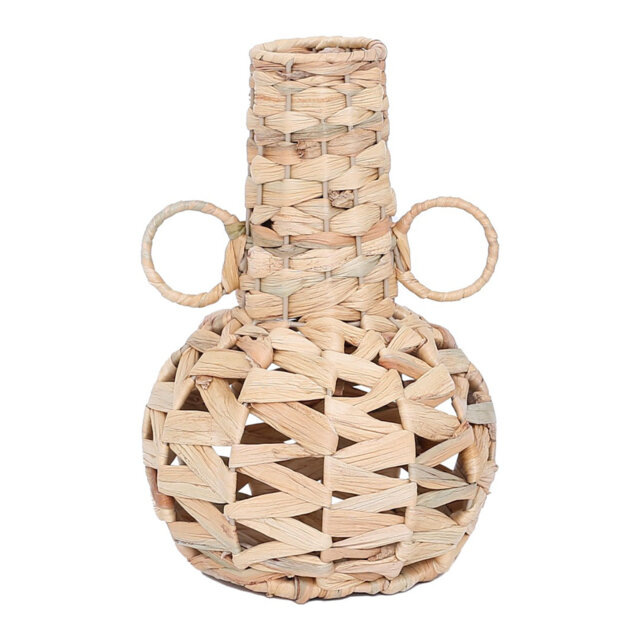 Anapaola Decor Home Beige Palm and Seagrass Vase, Natural Home Decor, Boho Style Vase, Decoration Accessory