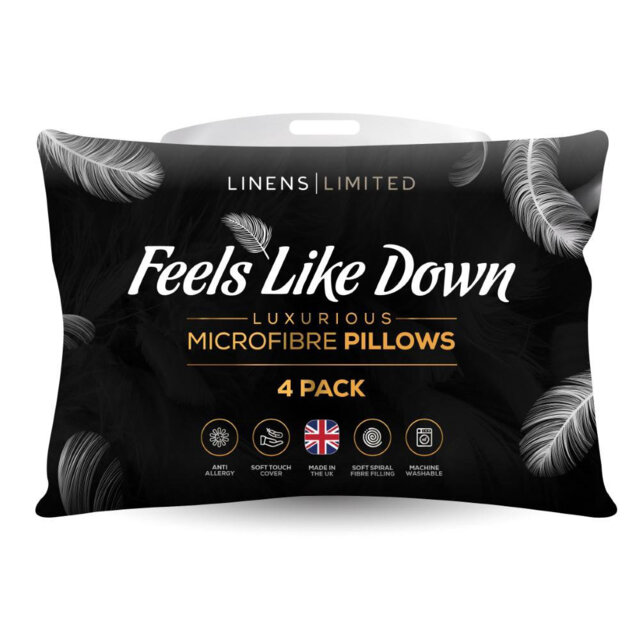 Linens Limited Soft Pillow, Hotel Quality, Luxurious Bounce Back Pillows, Feels Like Down, Firm and Orthopedic Support, Non-Allergenic Microfibre, Mac