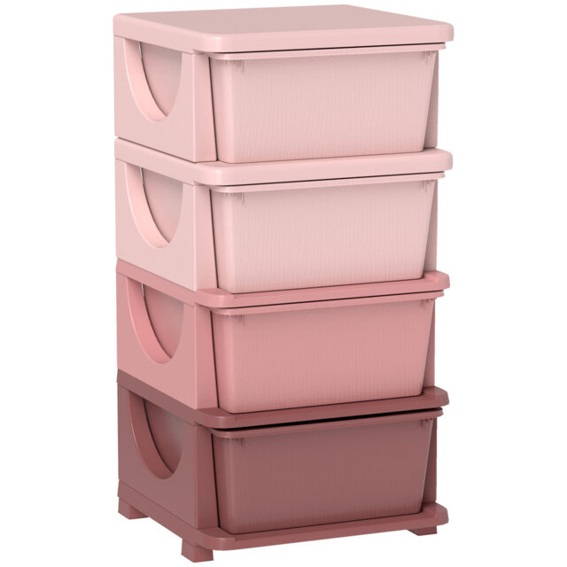 Glison 4 Drawers Plastic Kids Storage Units 4 Tier Children Toy Chest