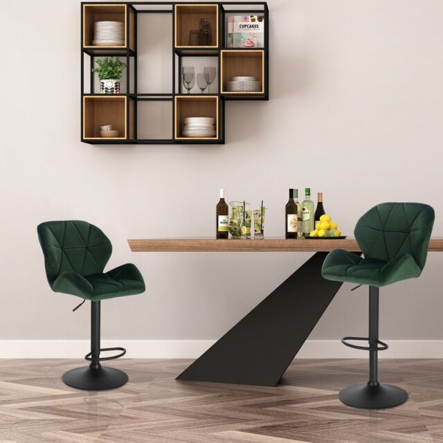 Dequavious Swivel Upholstered Adjustable Height Counter Stool with Metal Frame