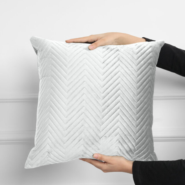 Square Throw Luxury Embossed Pattern Velvet Cushions Protector Set Of 2