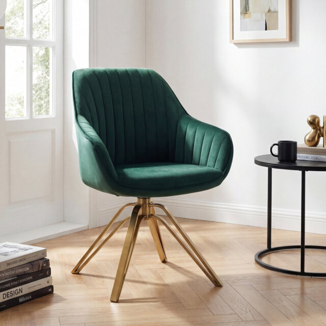 Brilliana 58.2Cm Wide Velvet Swivel Side Chair