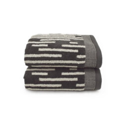 100% Cotton Striped Hand Towels - Set of 2