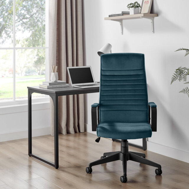 Alexas Luxury Velvet Office Chair - Ergonomic Adjustable Supporting Modern Design